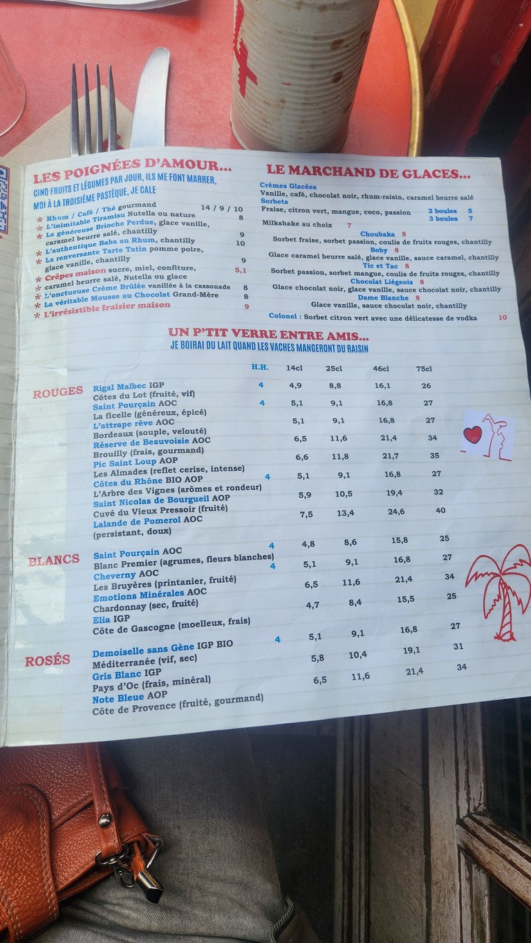 La Cantine menu 2