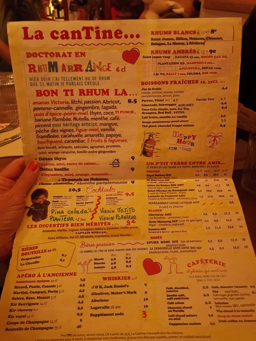 La Cantine menu 3