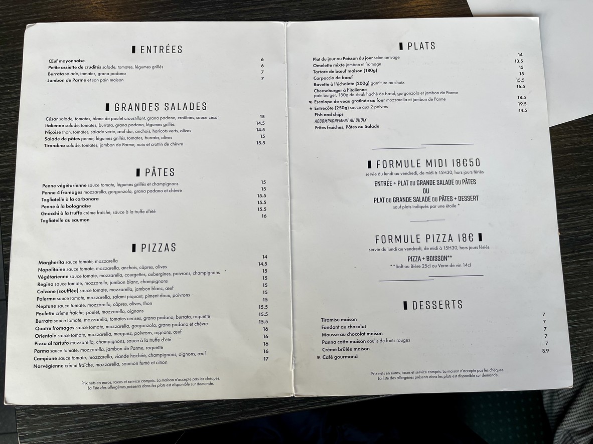 Pizza Julia menu 2