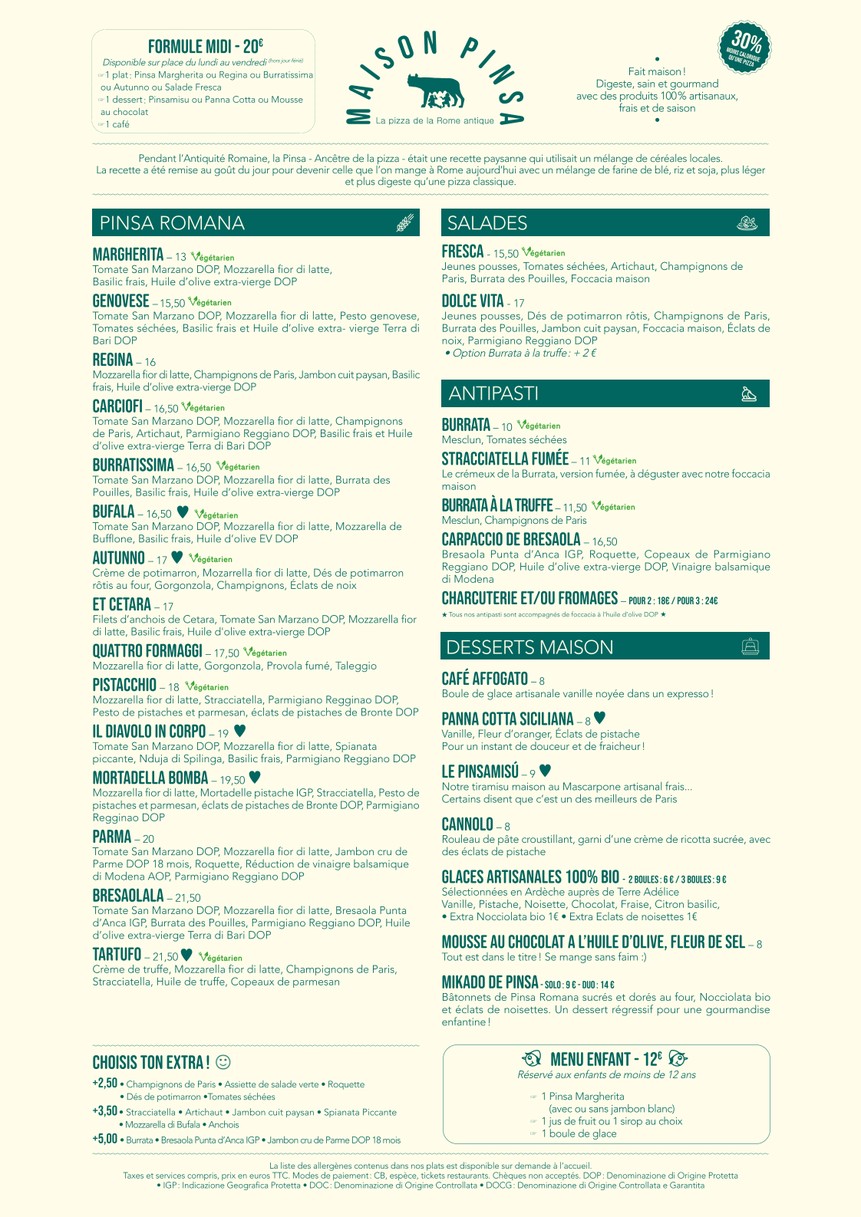 메종 핀사 그랑 불르바르 menu 2