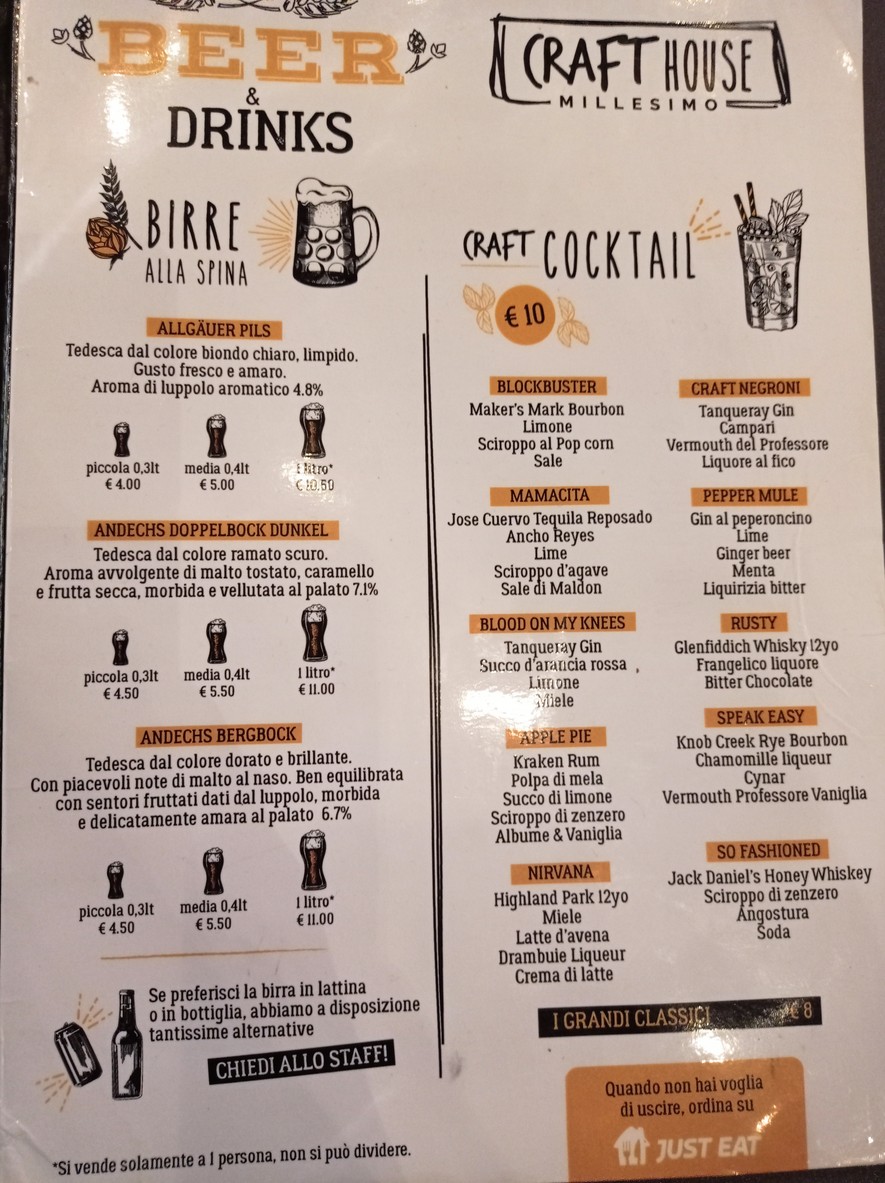 Craft House menu 2