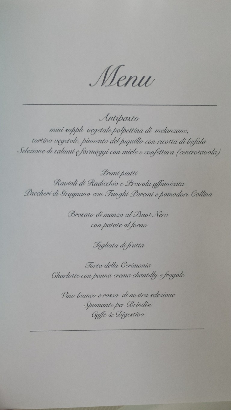 Le Cicale di Veio menu 1