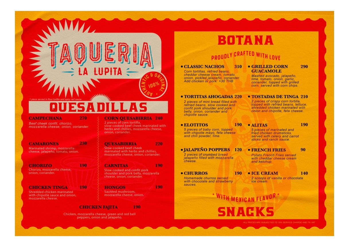 La Lupita Bangkok menu 1