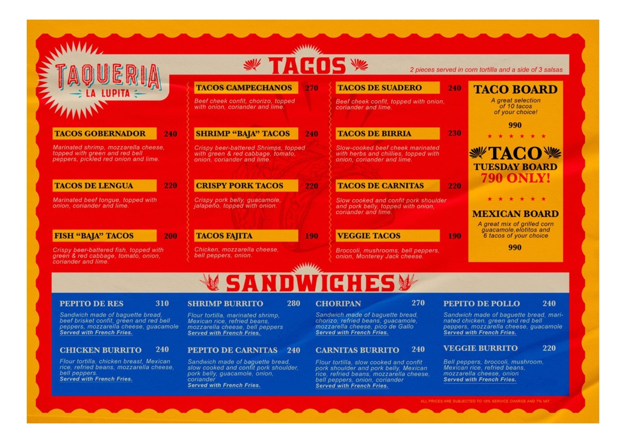 La Lupita Bangkok menu 2