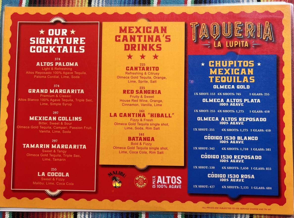La Lupita Bangkok menu 3
