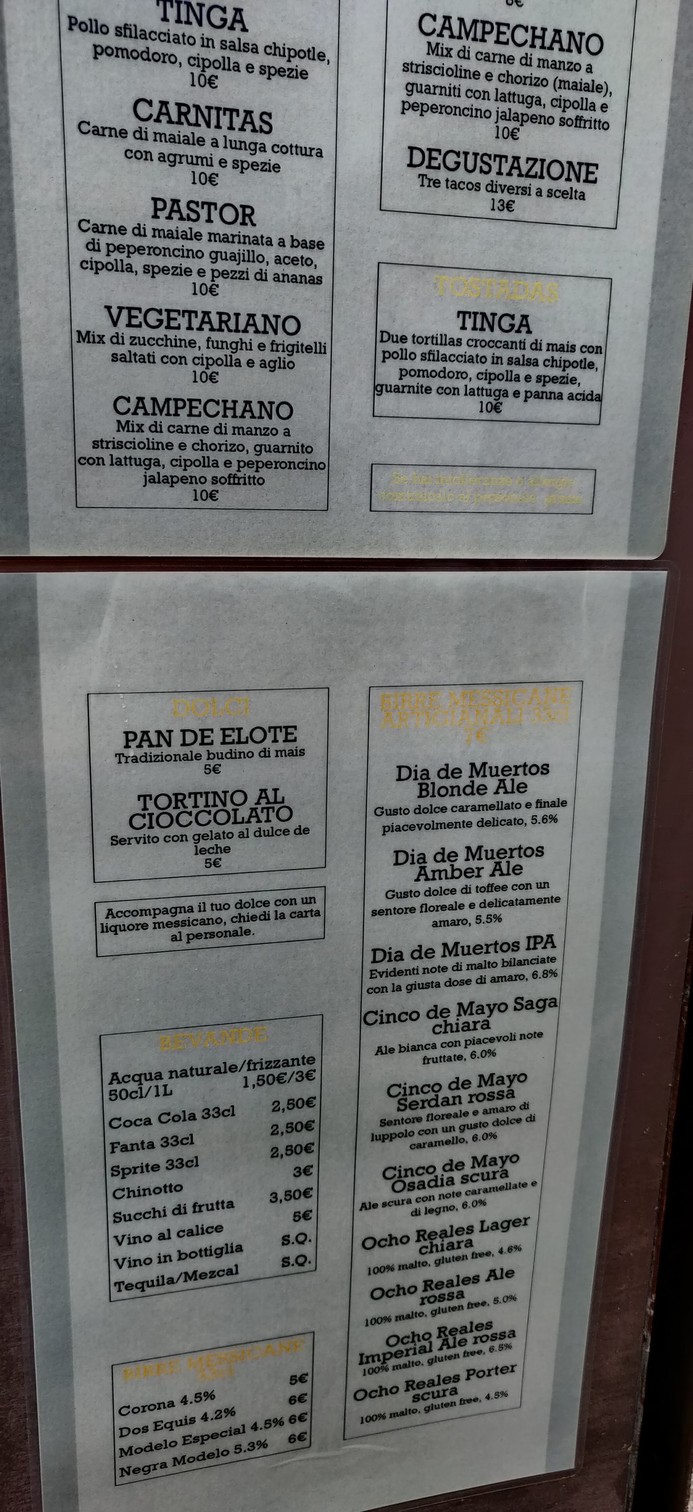 Casa Sánchez menu 2