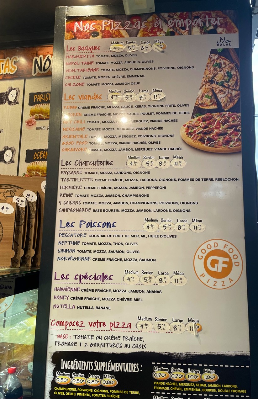 Good food. LE VERDUN menu 1