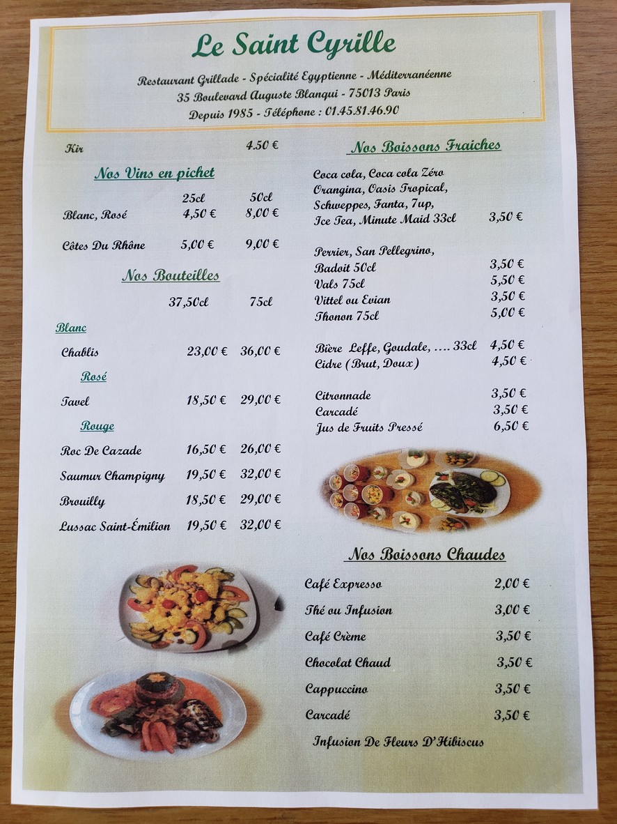 Restaurant Saint Cyrille menu 4