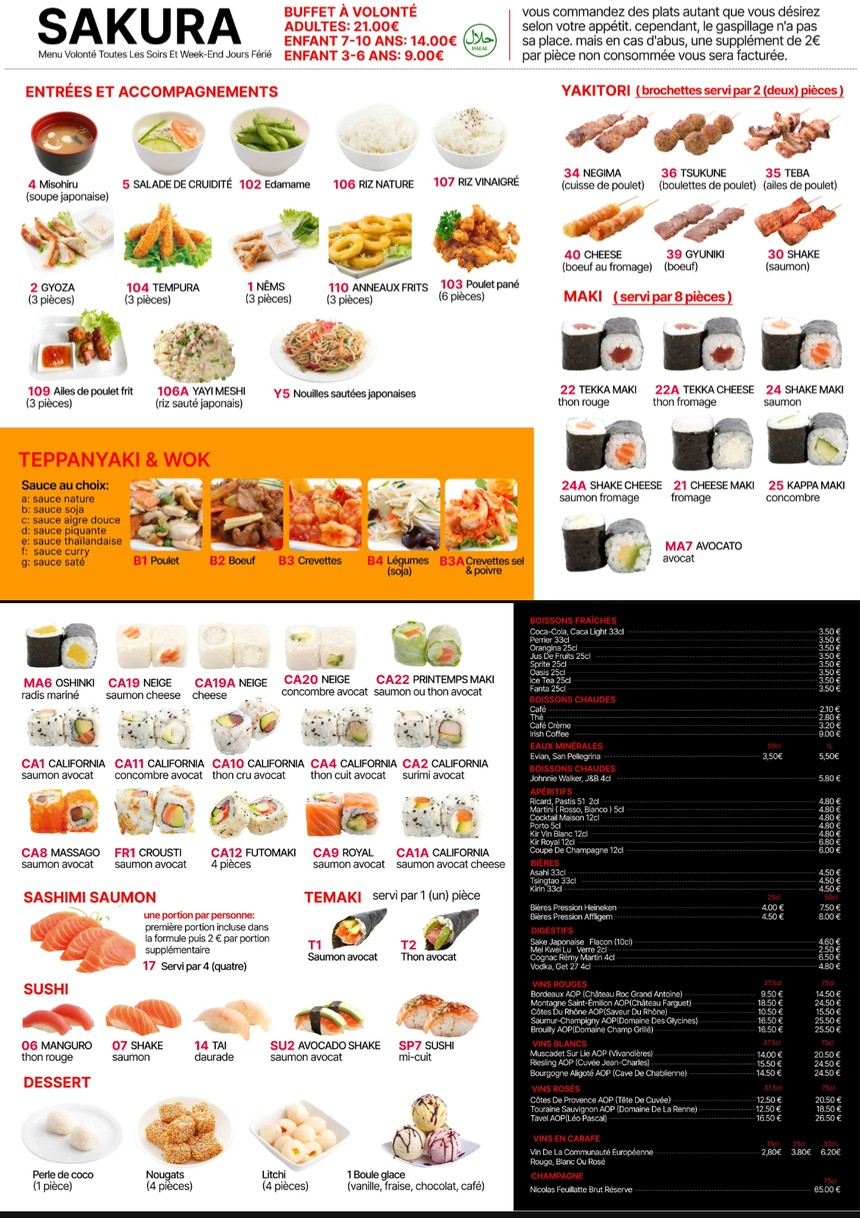 Sakura menu 1