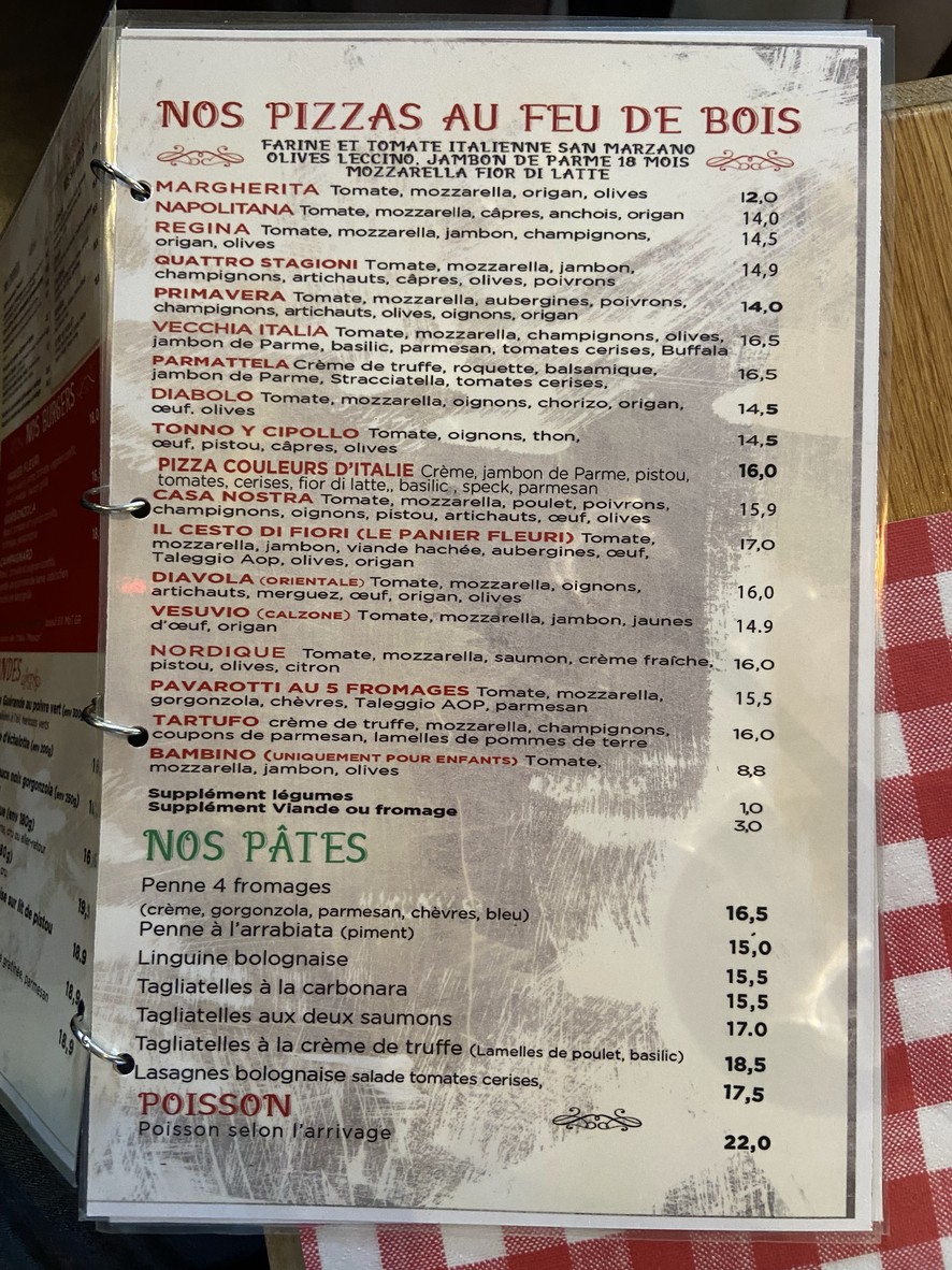Au Panier Fleuri menu 3