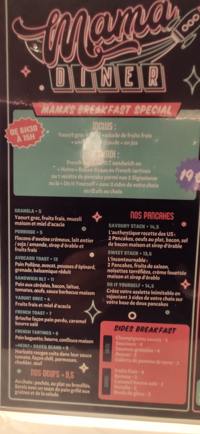 Mama Restaurant Paris La Défense menu 1