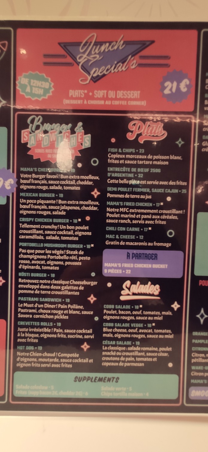 Mama Restaurant Paris La Défense menu 2