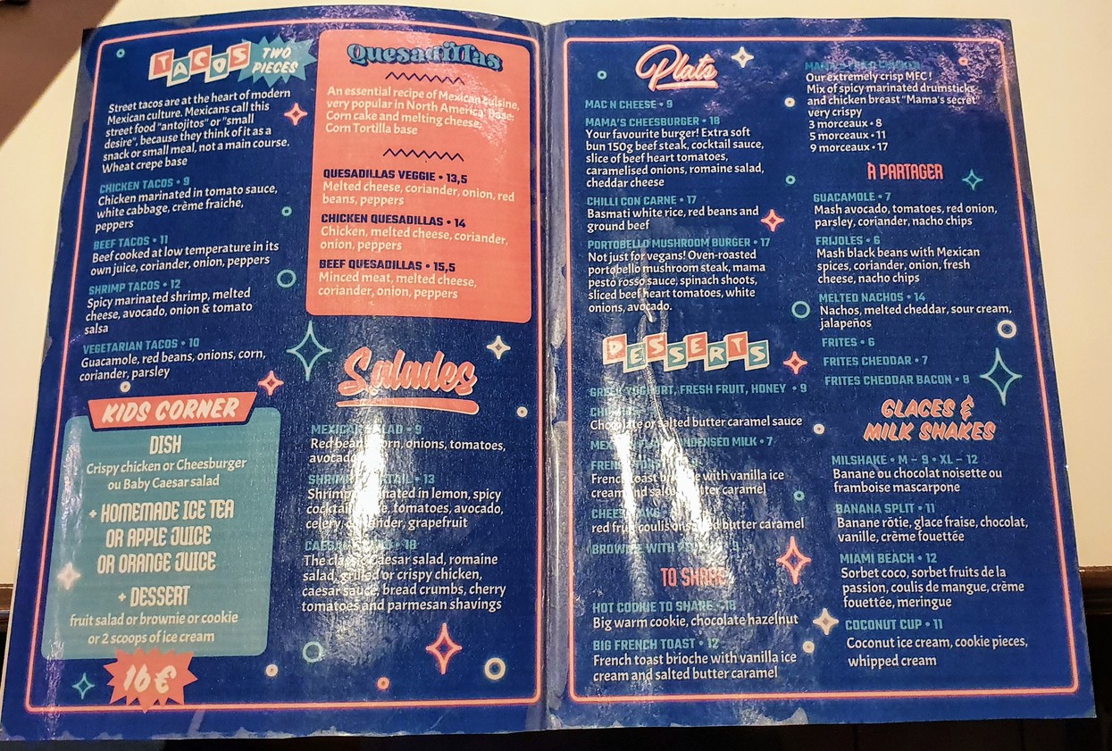 Mama Restaurant Paris La Défense menu 3