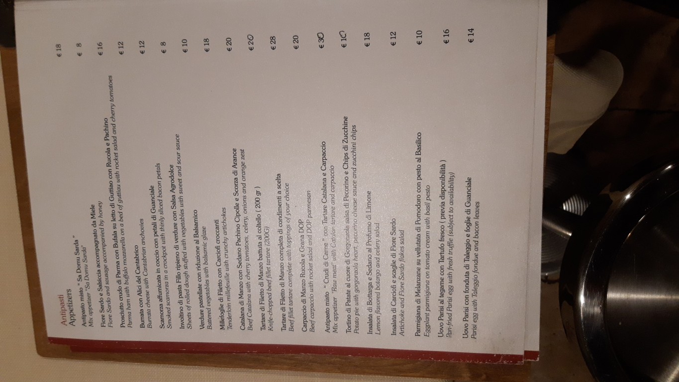 Sa Cardiga menu 1