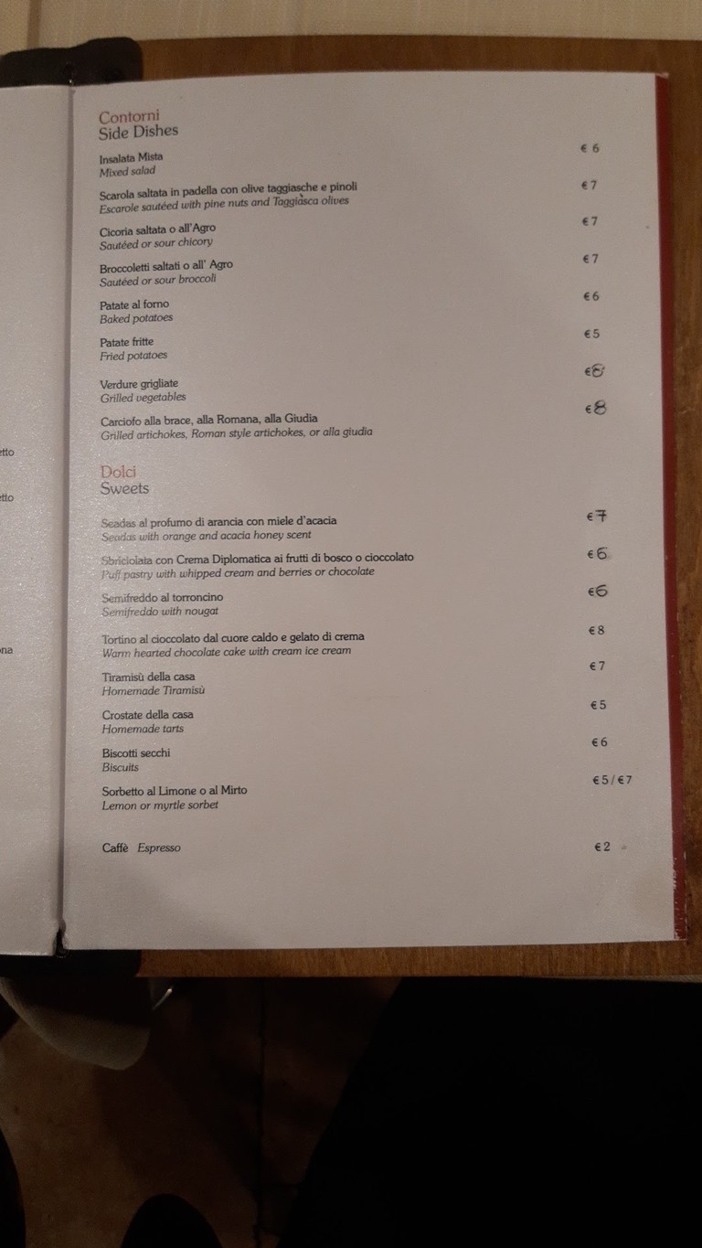 Sa Cardiga menu 4