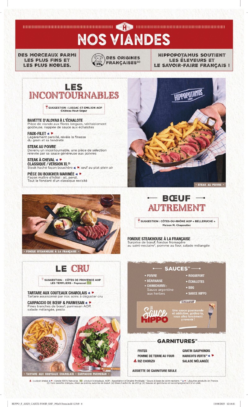 HIPPOPOTAMUS menu 4