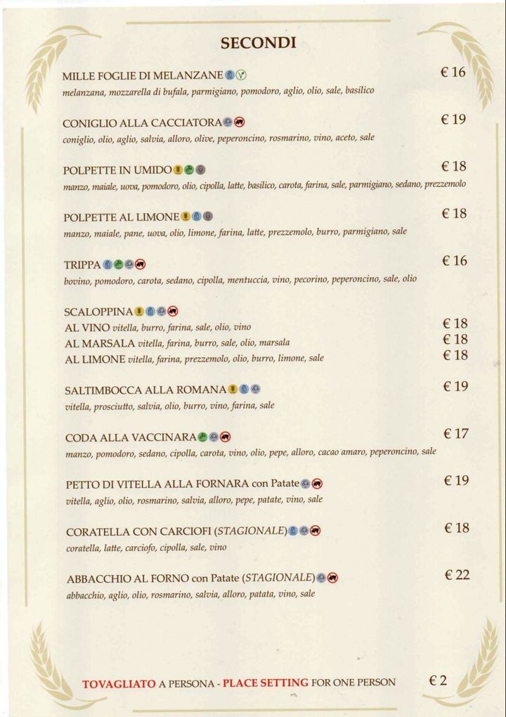 Osteria da Fortunata menu 3