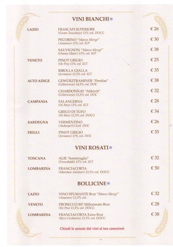 Osteria da Fortunata menu 5