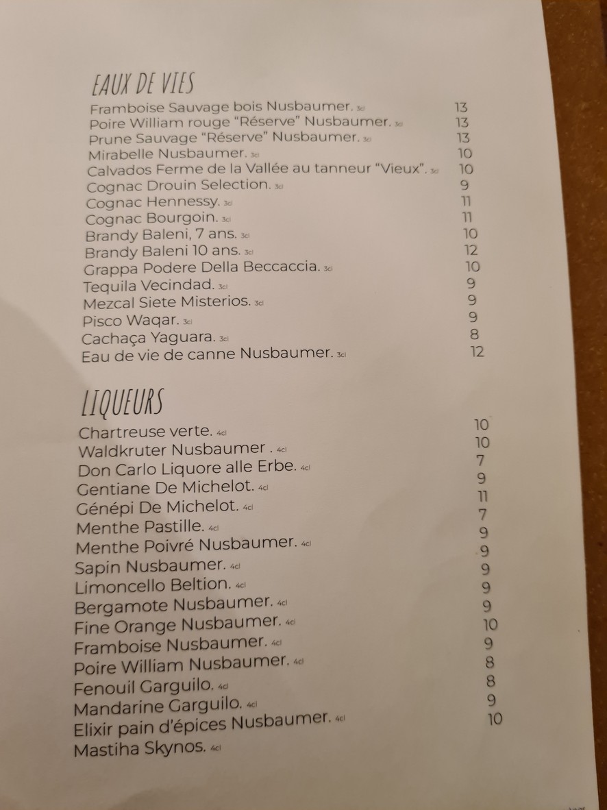 Les Coltineurs menu 3