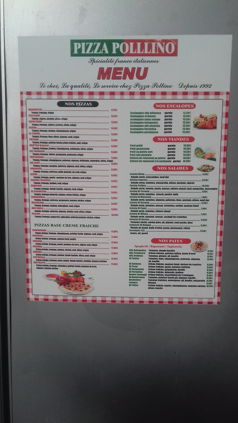 Pizza Pollino menu 1