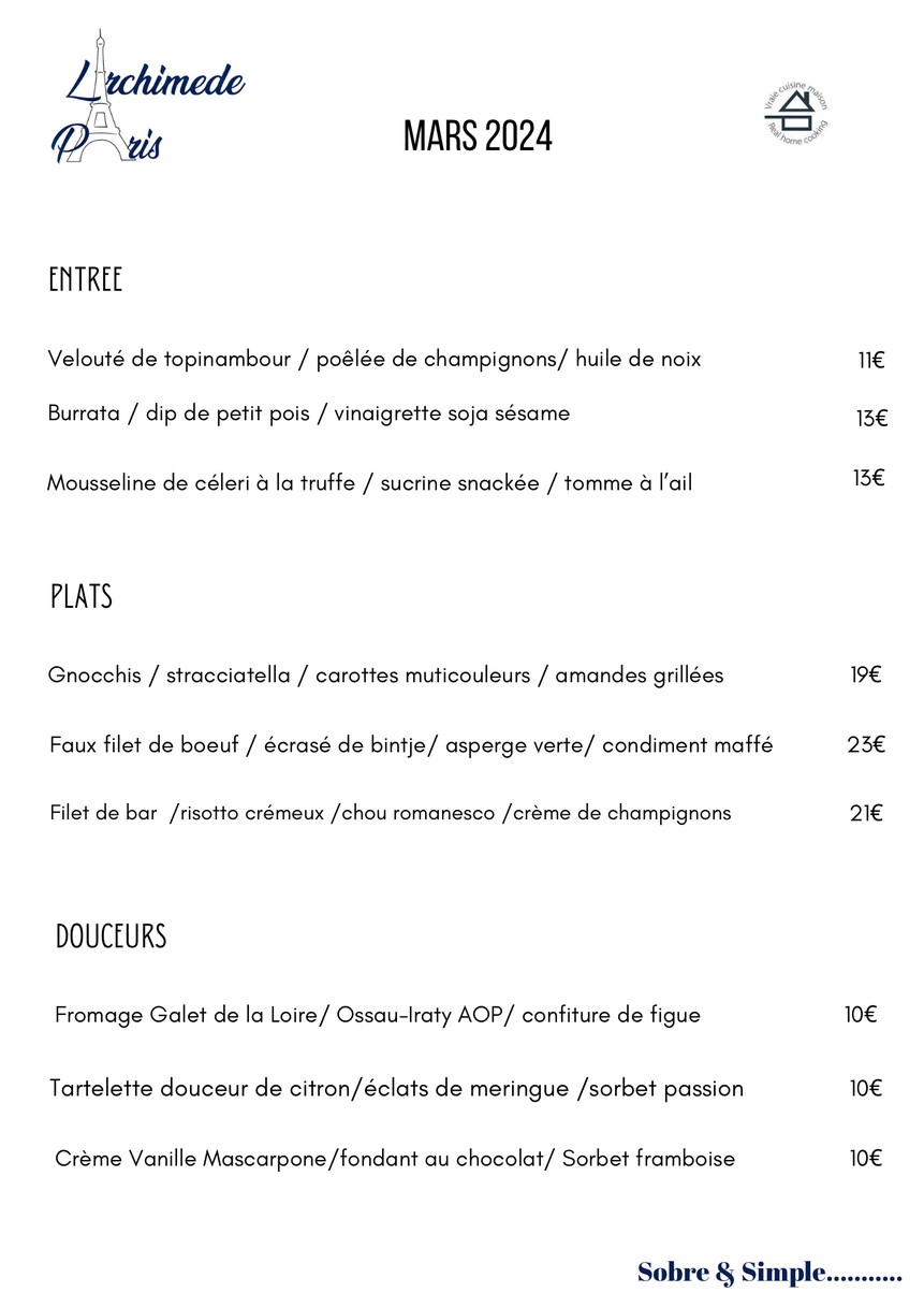 LArchimede - مطعم بيسترو باريسي 10 menu 1