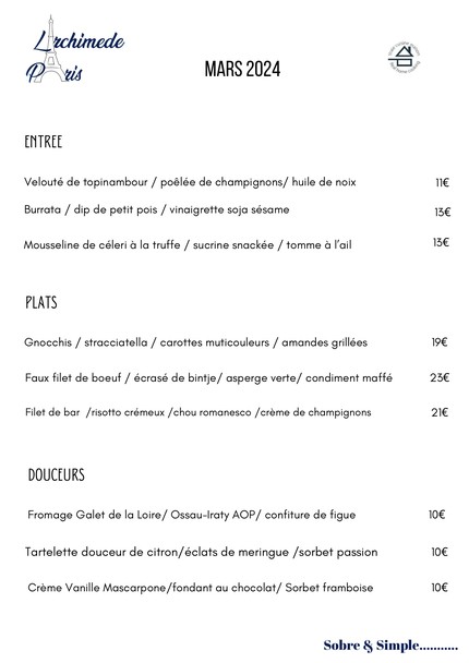 LArchimede - Bistronomic Restaurant Paris 10