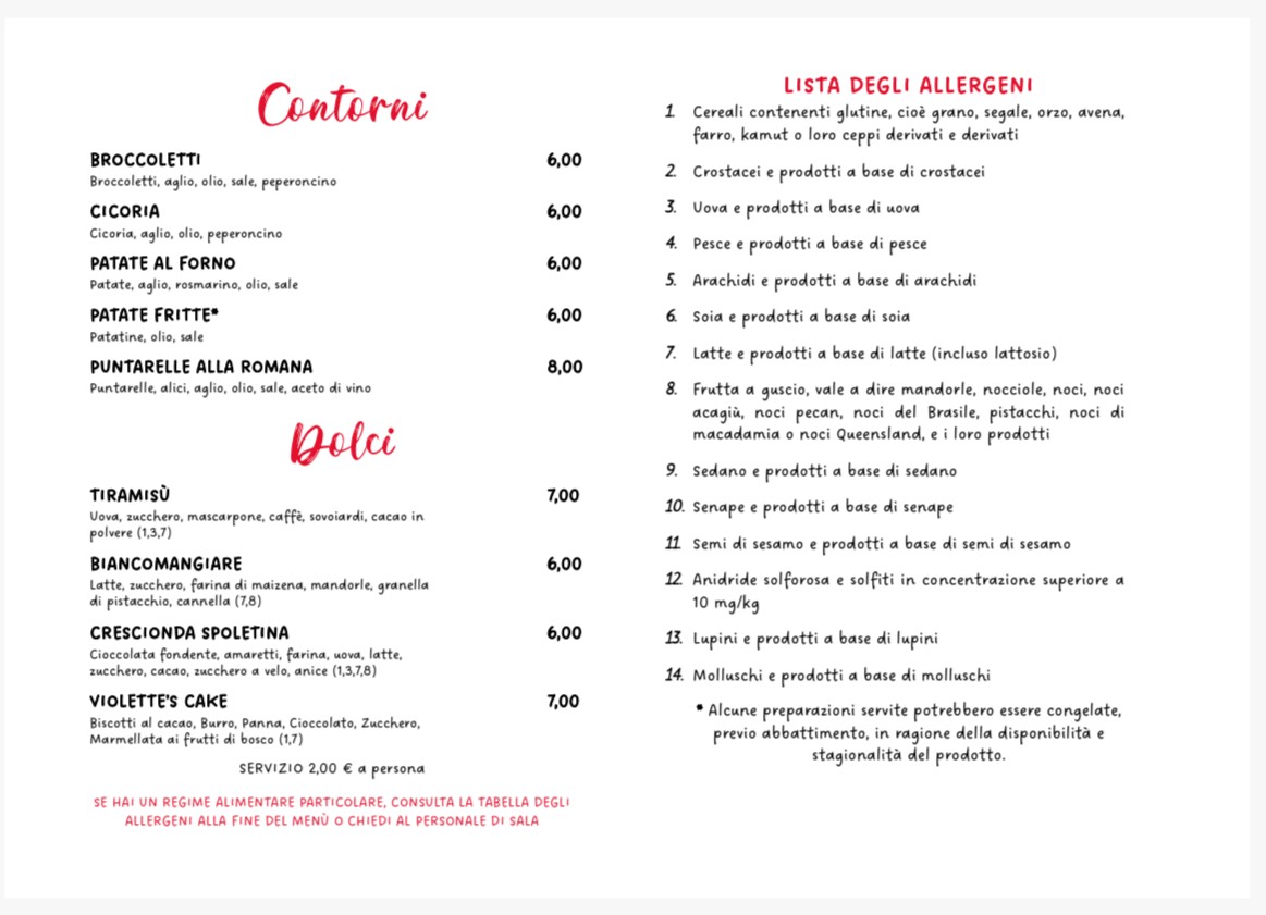 Osteria il matto menu 3