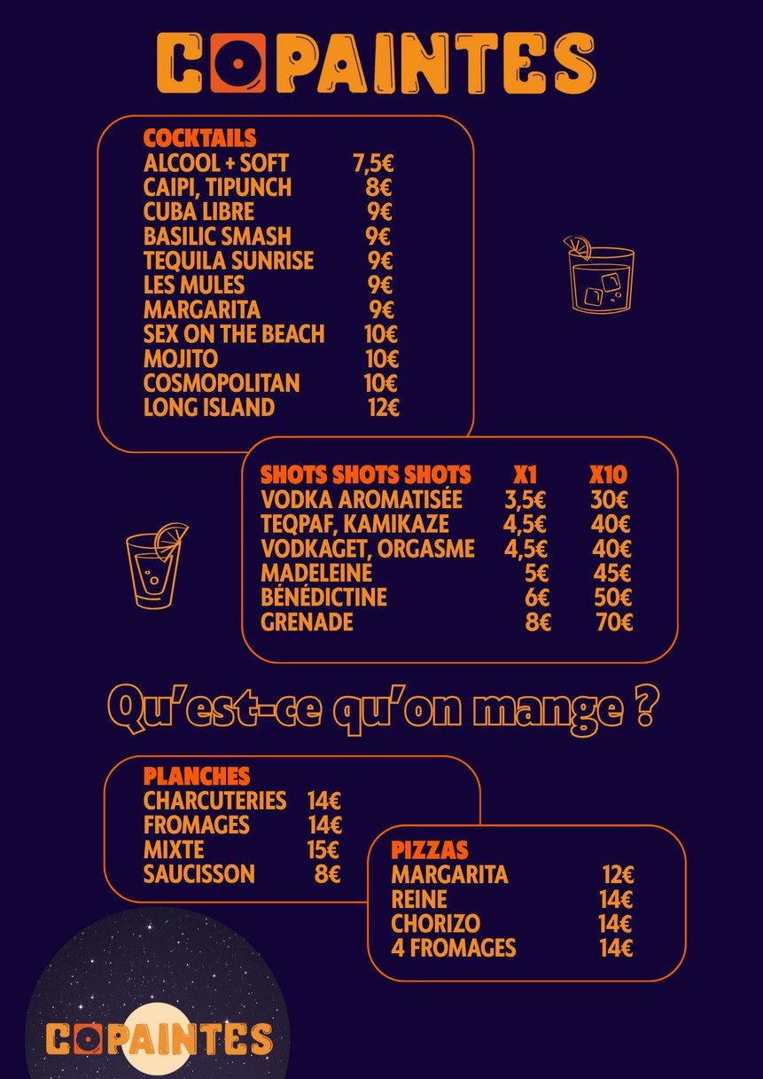 Copaintes menu 2