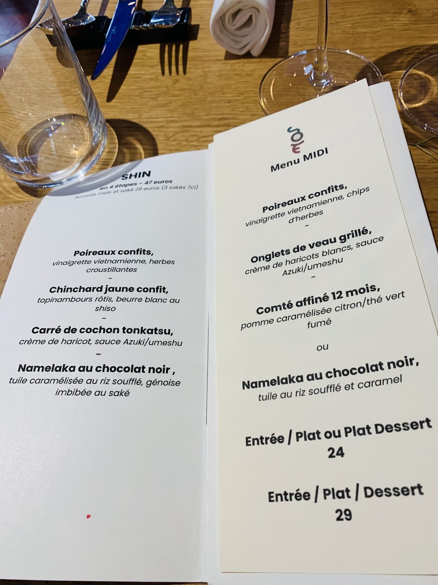 Soé Restaurant "Izakaya" menu 2