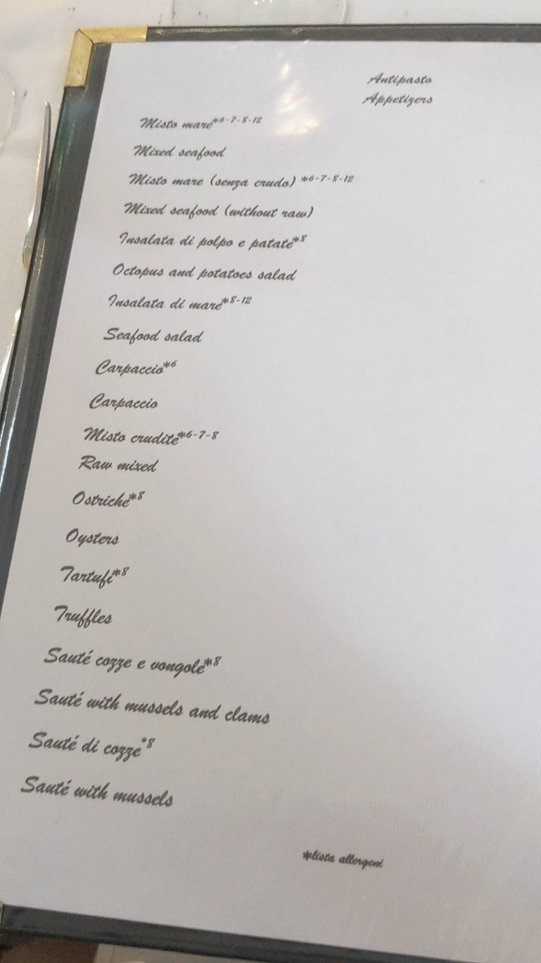 Canne al Vento menu 1