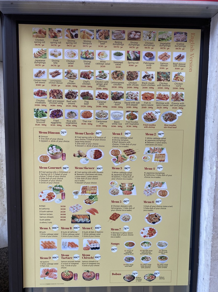 New Délices menu 1