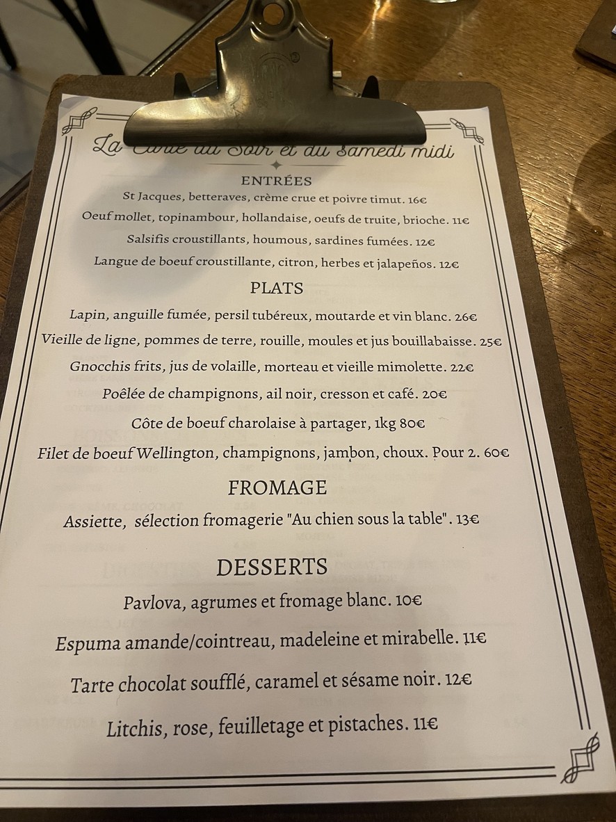 Gentiane menu 1