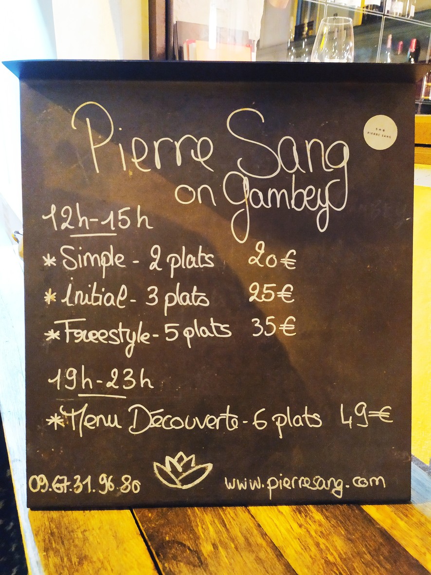 Pierre Sang on Gambey menu 1