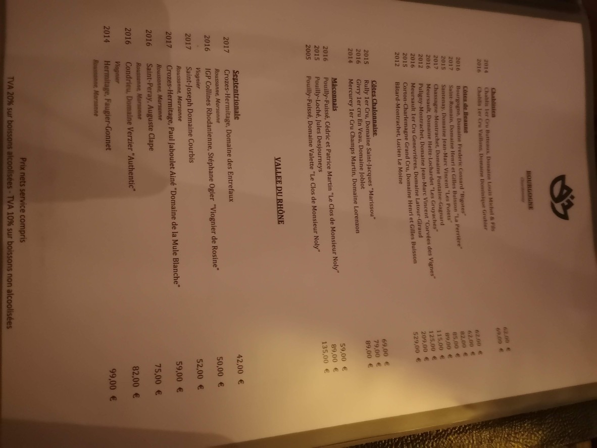 Pierre Sang on Gambey menu 2