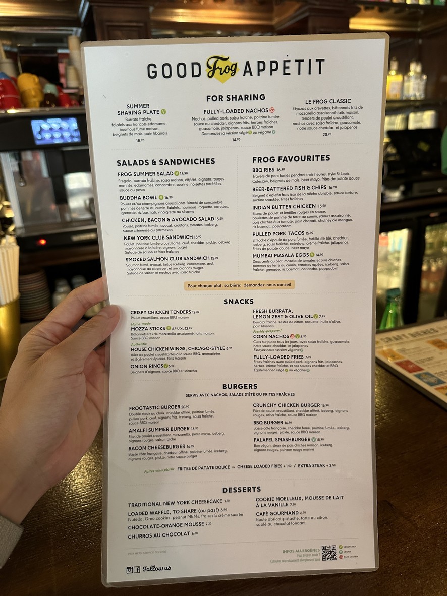 Frog Hop House menu 1