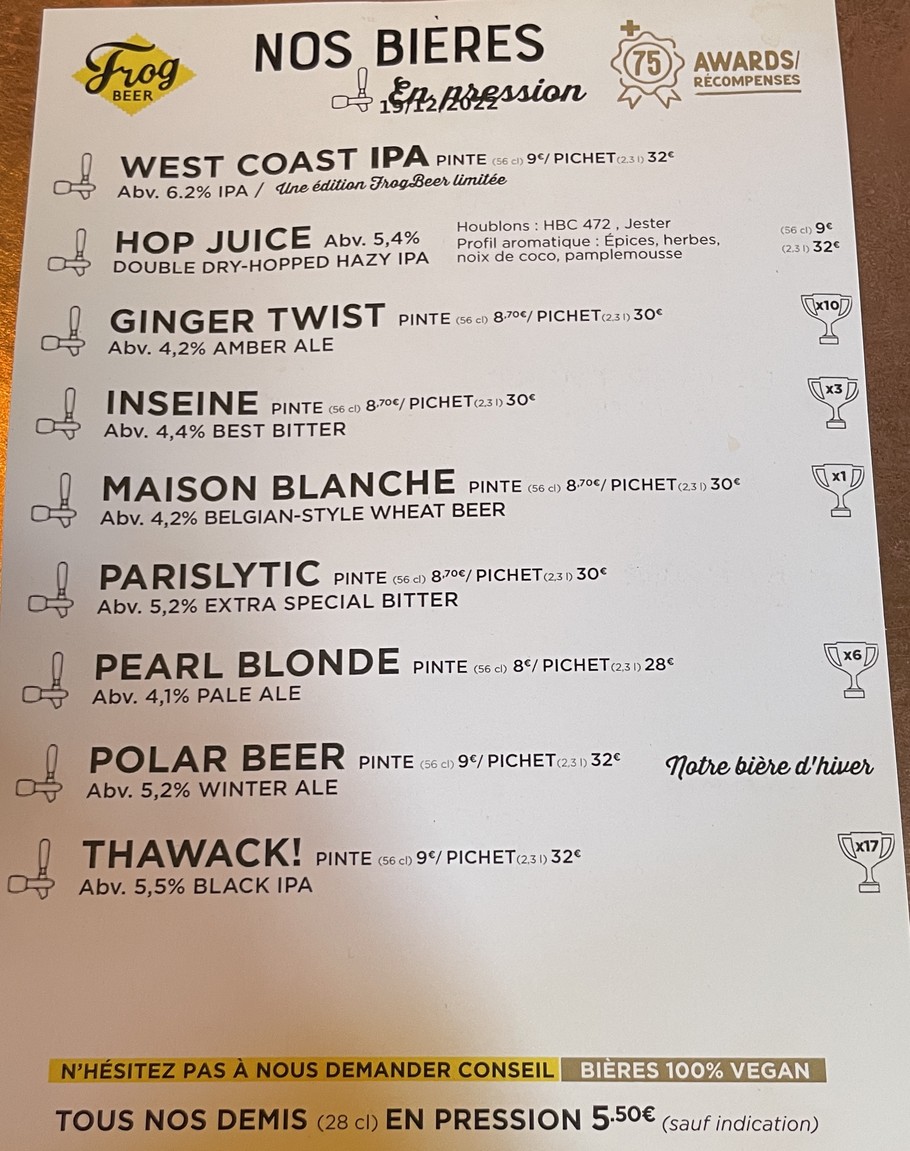 Frog Hop House menu 2