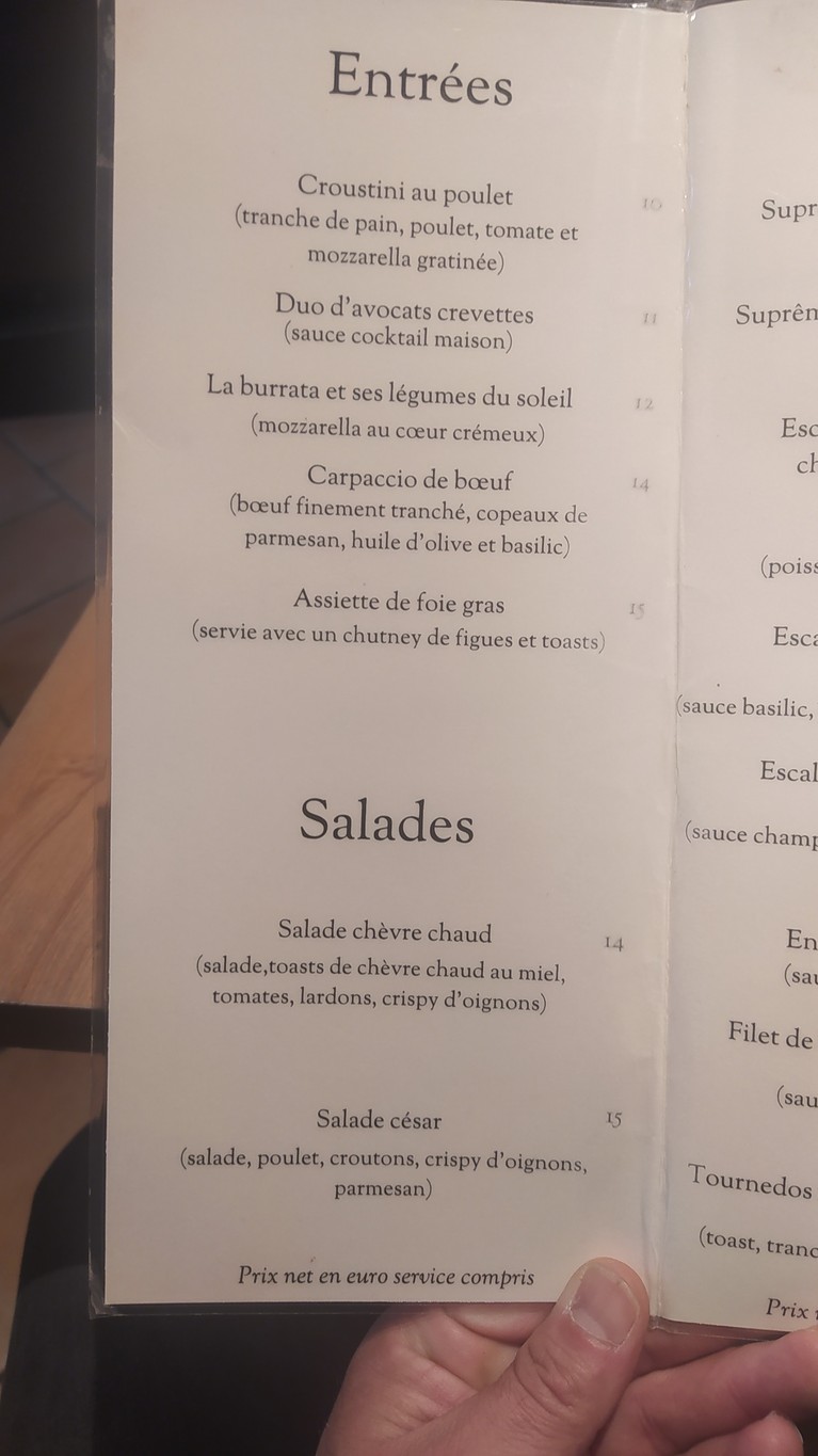 Le Oulala menu 1
