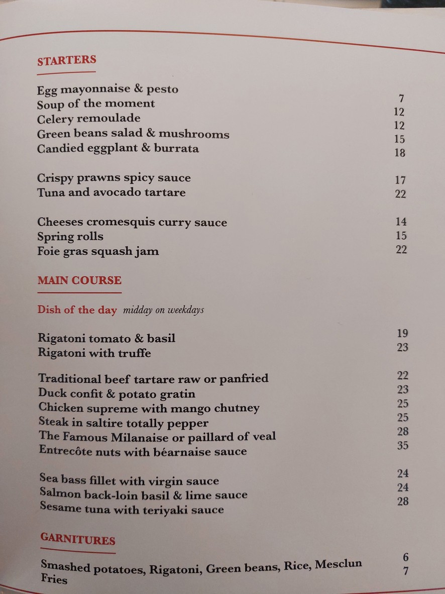 Café Beaubourg menu 2