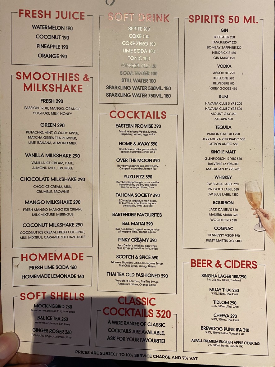 Burger & Lobster Gaysorn Village menu 2