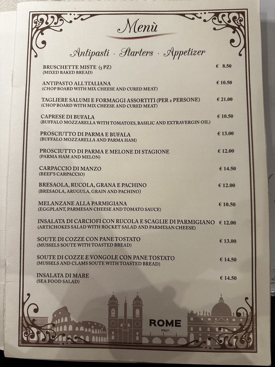 Ristorante "Al Viminale" menu 1