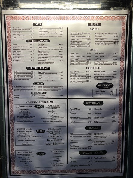 Restaurant Etoile Du Kashmir