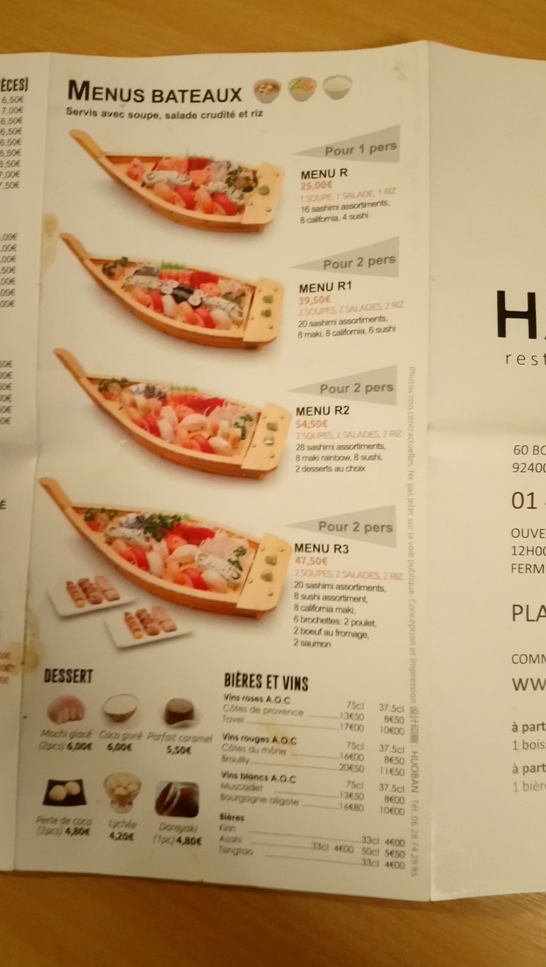Hayaci menu 3