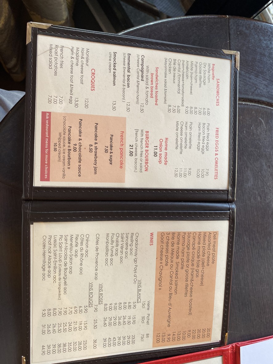 Brasserie Le Bourbon menu 4