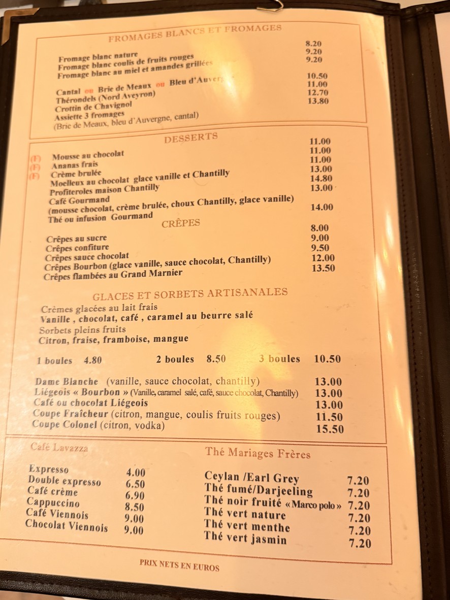 Brasserie Le Bourbon menu 5
