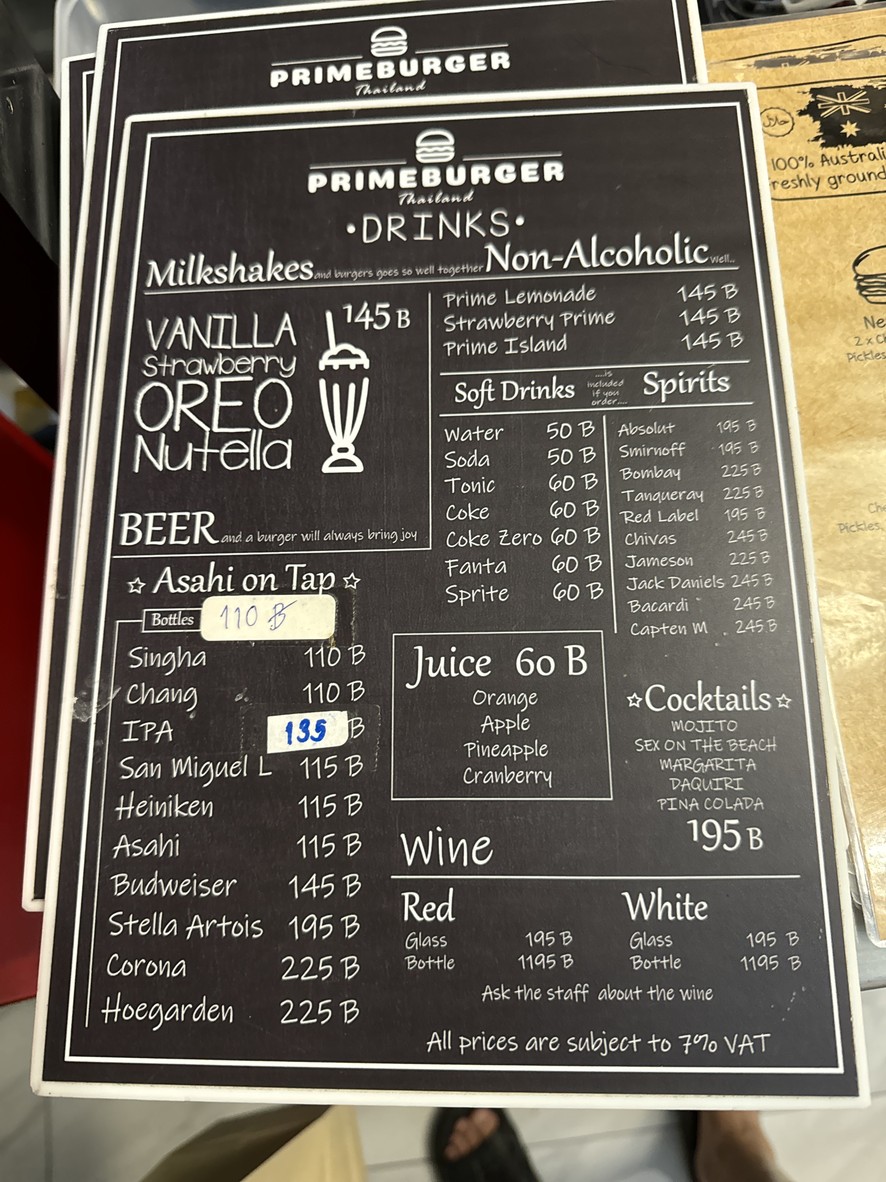 Prime Burger Thong Lo menu 3