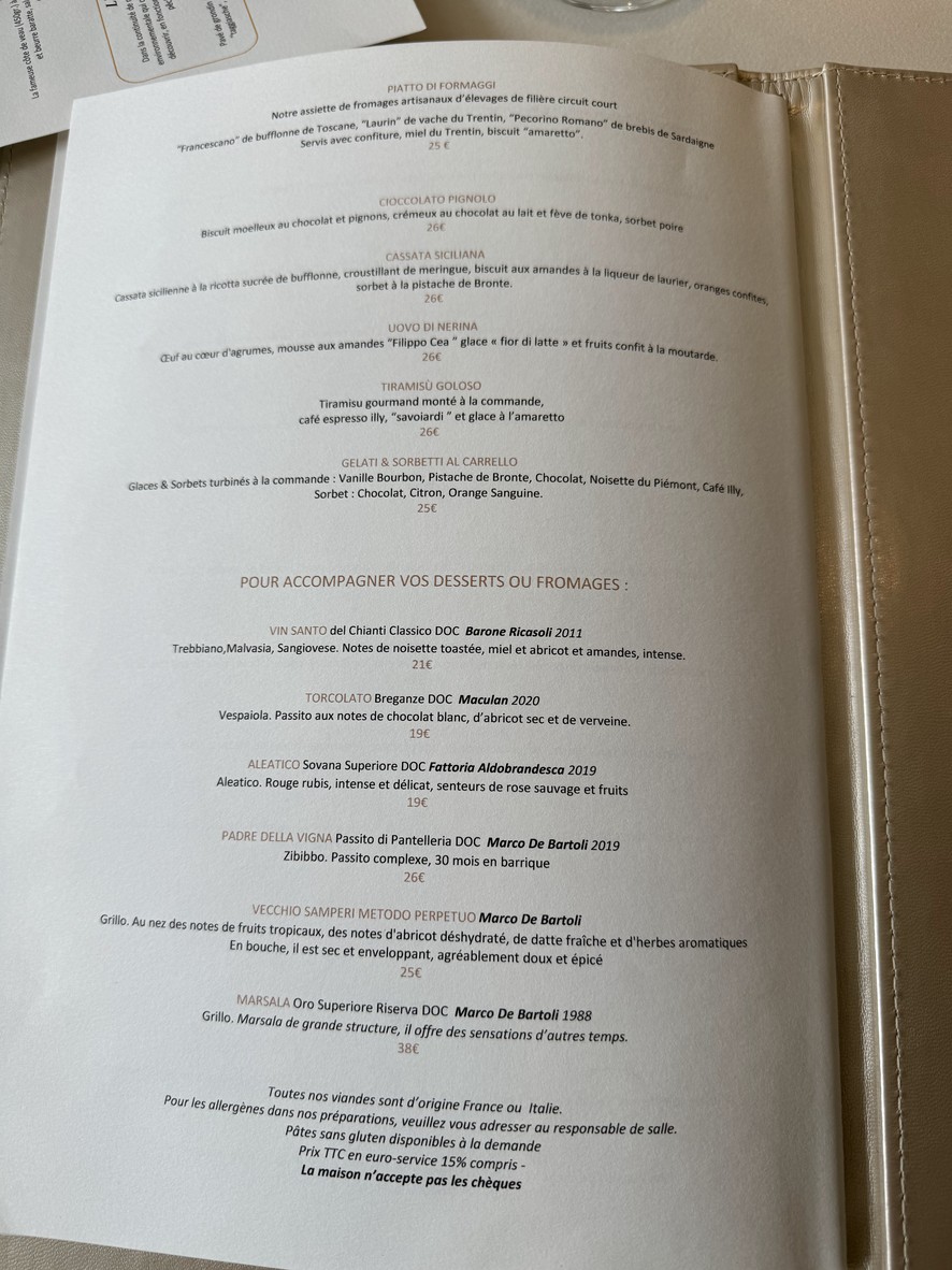 ARMANI/RISTORANTE PARIS menu 3