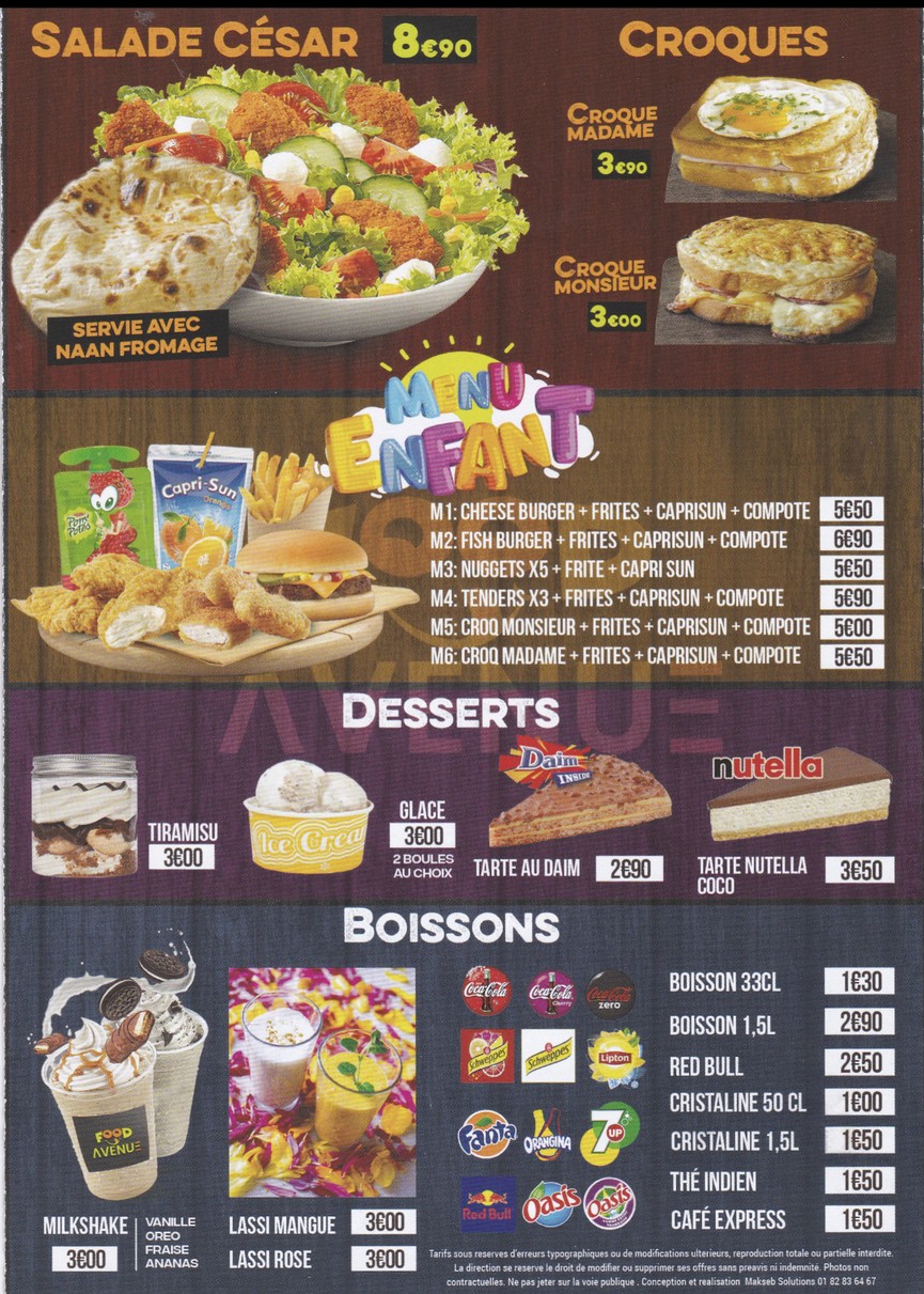 Restaurant Food Avenue menu 6