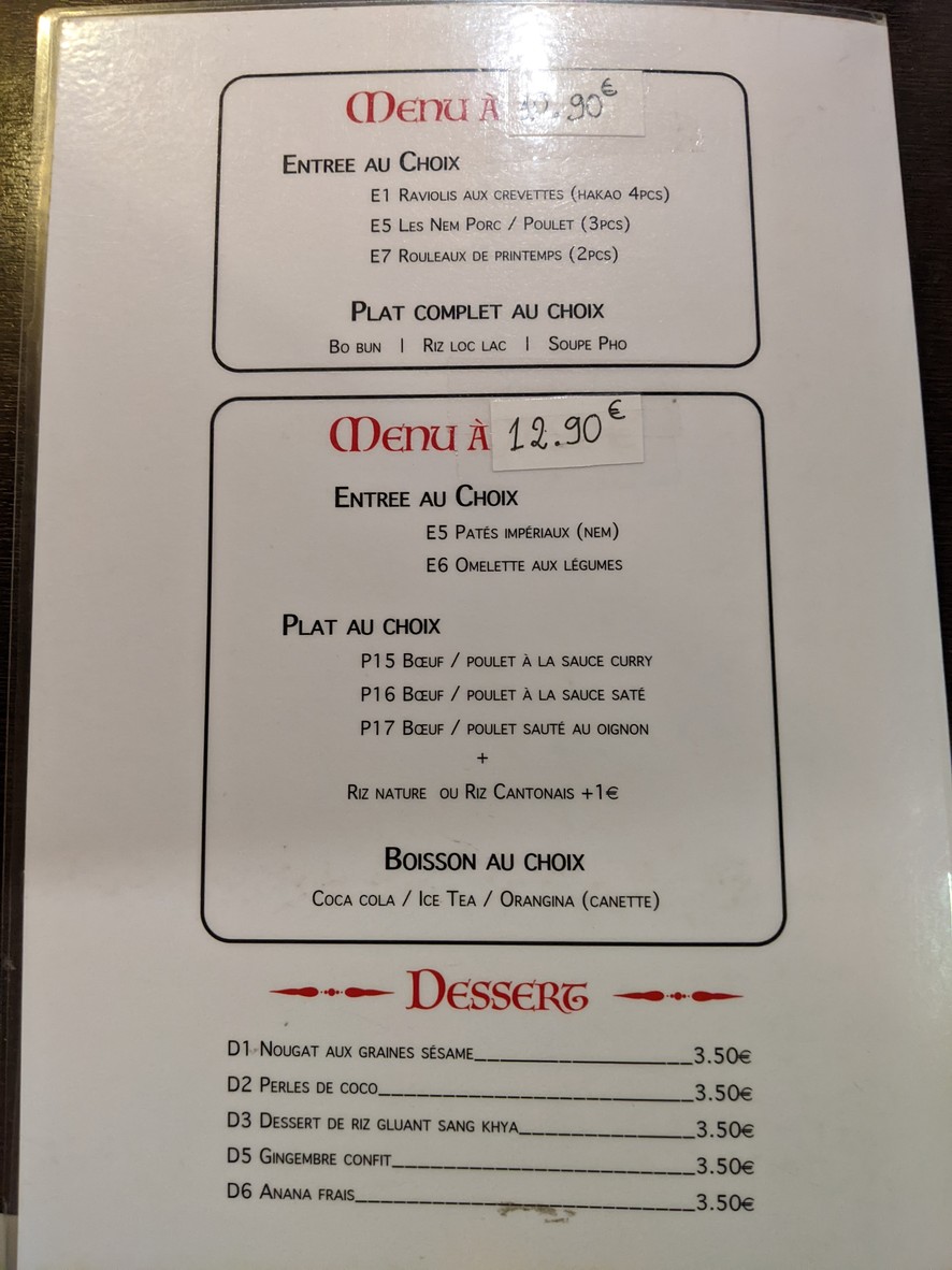 Kaun Neak Sre menu 3