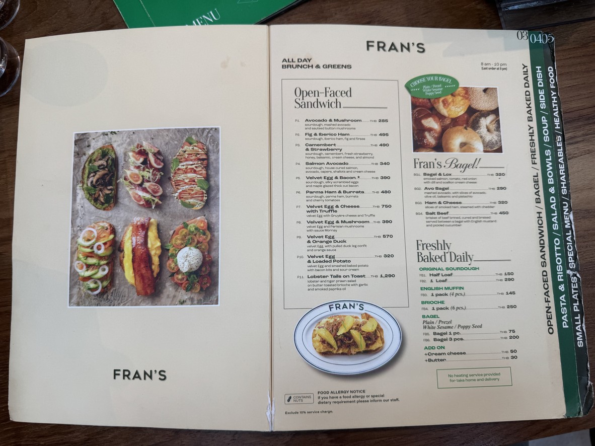 Fran’s Sukhumvit 49 menu 2