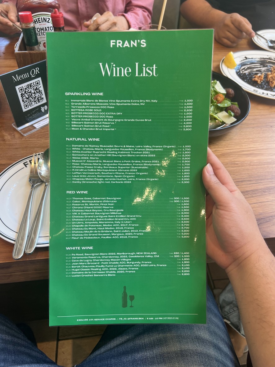 Fran’s Sukhumvit 49 menu 3